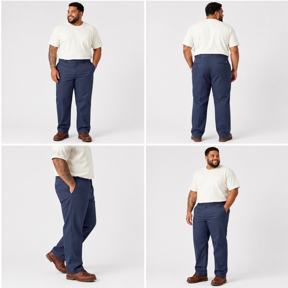 Dickies 874 Mens Navy Blue Original Fit Work Pants 48x34 NWT 874NV Flat Front